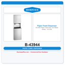 Bobrick B-43944 Paper Towel Disp. and Waste Recep., 15.0-Gal.