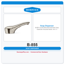 Bobrick B-855 Counter-Mounted Automatic Soap Dispenser, Brushed Nickel, 34-fl. Oz.