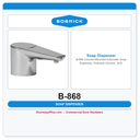 Bobrick B-868 Counter-Mounted Automatic Soap Dispenser, Polished Chrome, 34-fl. Oz.