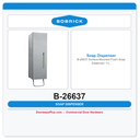 Bobrick B-26637 Surface-Mounted Foam Soap Dispenser, 1-L.
