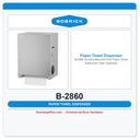 Bobrick B-2860 Surface-Mounted Roll Paper Towel Dispenser, Satin Stainless