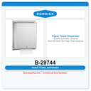 Bobrick B-29744 Automatic, Universal Semi-Recessed Roll Paper Towel Dispenser