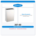 Bobrick 367-60 Interchangeable 12-Gal Waste Receptacle Module