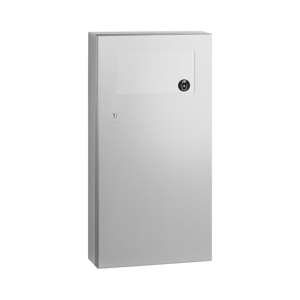 Bobrick B-35639 Surface-Mtd. Waste Receptacle w/Disposal Door, 3-Gal.