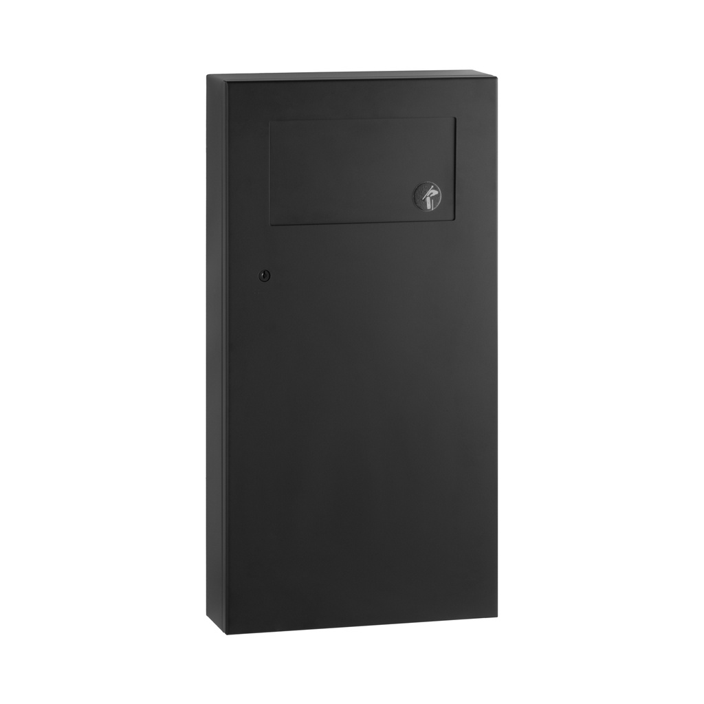 Bobrick B-35639.MBLK Surface-Mtd. Waste Receptacle w/Disposal Door, 3-Gal., Matte Black