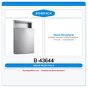 Bobrick B-43644 Recessed Waste Receptacle, 12.8-Gal. – ConturaSeries