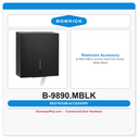 Bobrick B-9890.MBLK Jumbo-Toilet Roll Holder, Matte Black