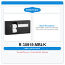 Bobrick B-30919.MBLK Surface-Mounted Toilet Tissue, Seat-Cover Dispenser & Waste Disposal, Left Side, Matte Black