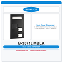 Bobrick B-35715.MBLK Partition-Mounted Seat Cover Dispenser & Tissue – Matte Black ADA