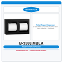Bobrick B-3588.MBLK Surface-Mounted Multi-Roll Toilet Tissue Dispenser – TrimLineSeries, Matte Black