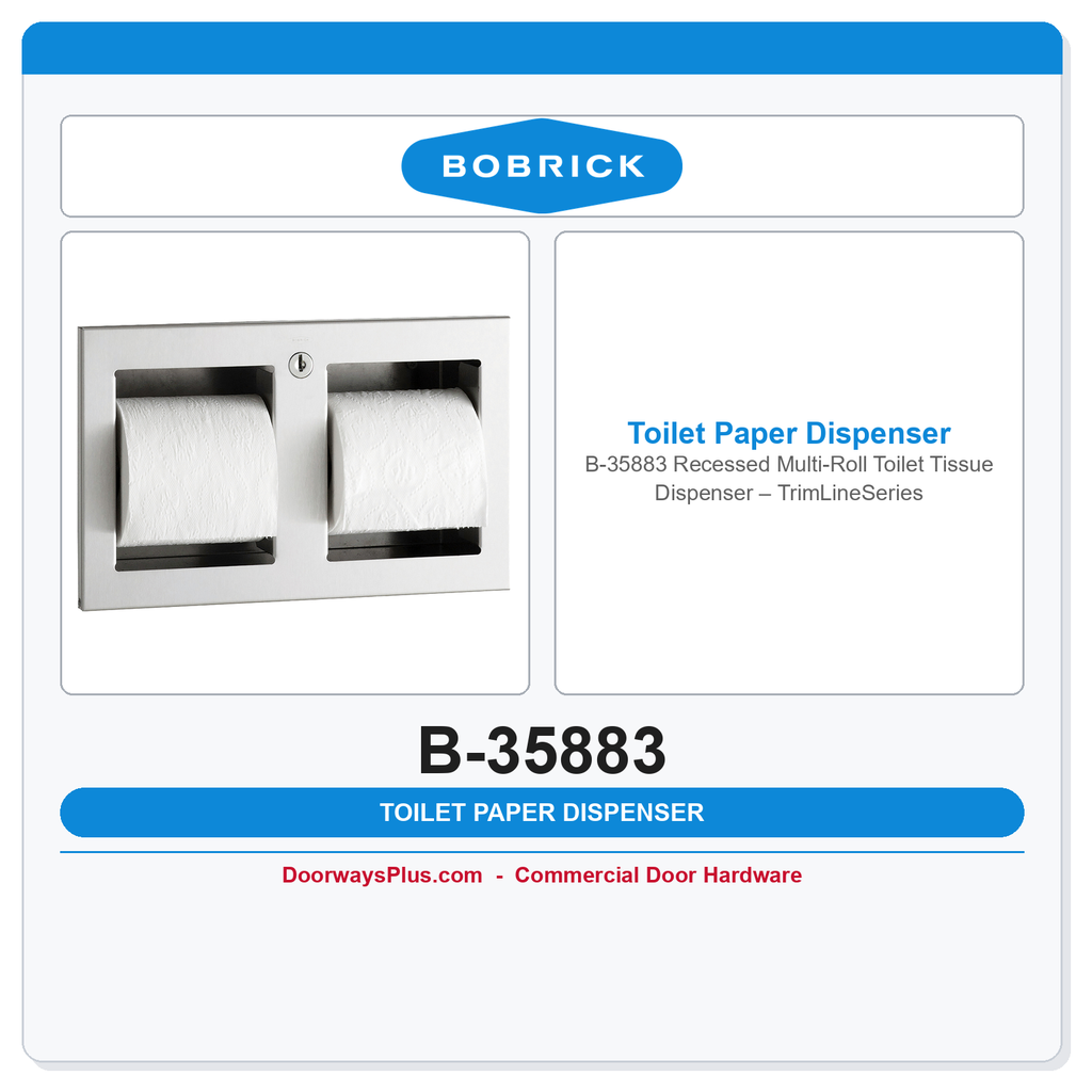 Bobrick B-35883 Recessed Multi-Roll Toilet Tissue Dispenser – TrimLineSeries