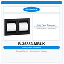 Bobrick B-35883.MBLK Recessed Multi-Roll Toilet Tissue Dispenser – TrimLineSeries, Matte Black