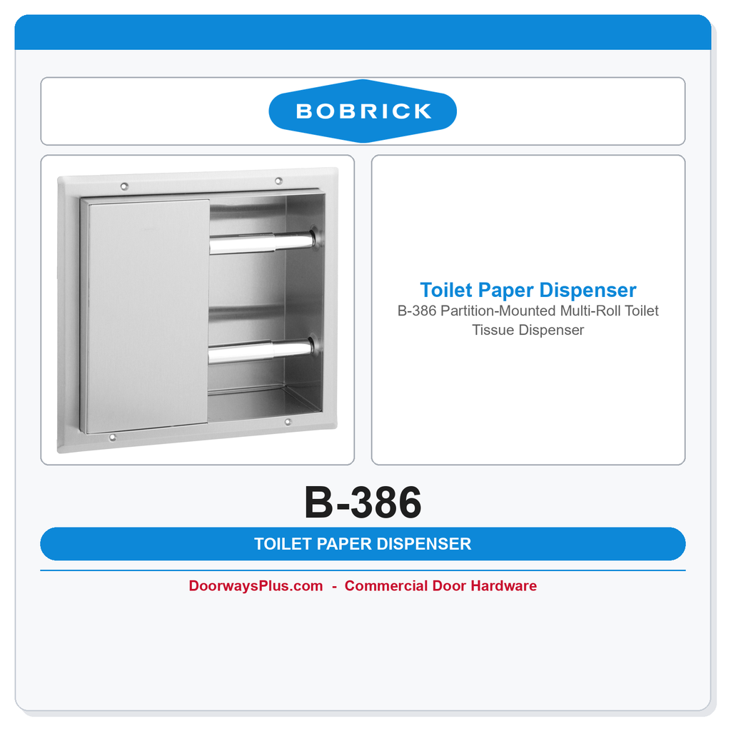 Bobrick B-386 Partition-Mounted Multi-Roll Toilet Tissue Dispenser