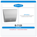 Bobrick B-7125 InstaDry™ ADA Surface-Mounted Automatic Hand Dryer 110-240V