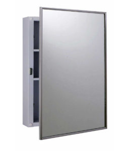 Bobrick B-297 Surface-Mounted Medicine Cabinet, 2 Shelves – White Enamel