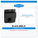 Bobrick B-635.MBLK Klutch Mobile Device Holder, Matte Black