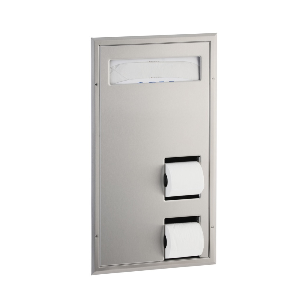 Bobrick B-34715 Partition-Mounted Seat Cover Dispenser Dual-Roll Disp. – Accessible Design