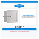 Bobrick B-50517 Heavy Duty Recessed Specimen Pass-Through Cabinet, 11" Depth, 3"-10" Walls