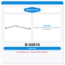 Bobrick B-68616 Two-Wall Tub/Shower Grab Bar 24" x 36" Satin SS