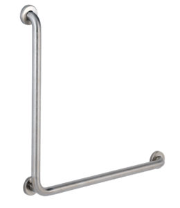 Bobrick B-6898.99 L-Shape, 90 Degree Grab Bar – 30" x 30", Peened Grip