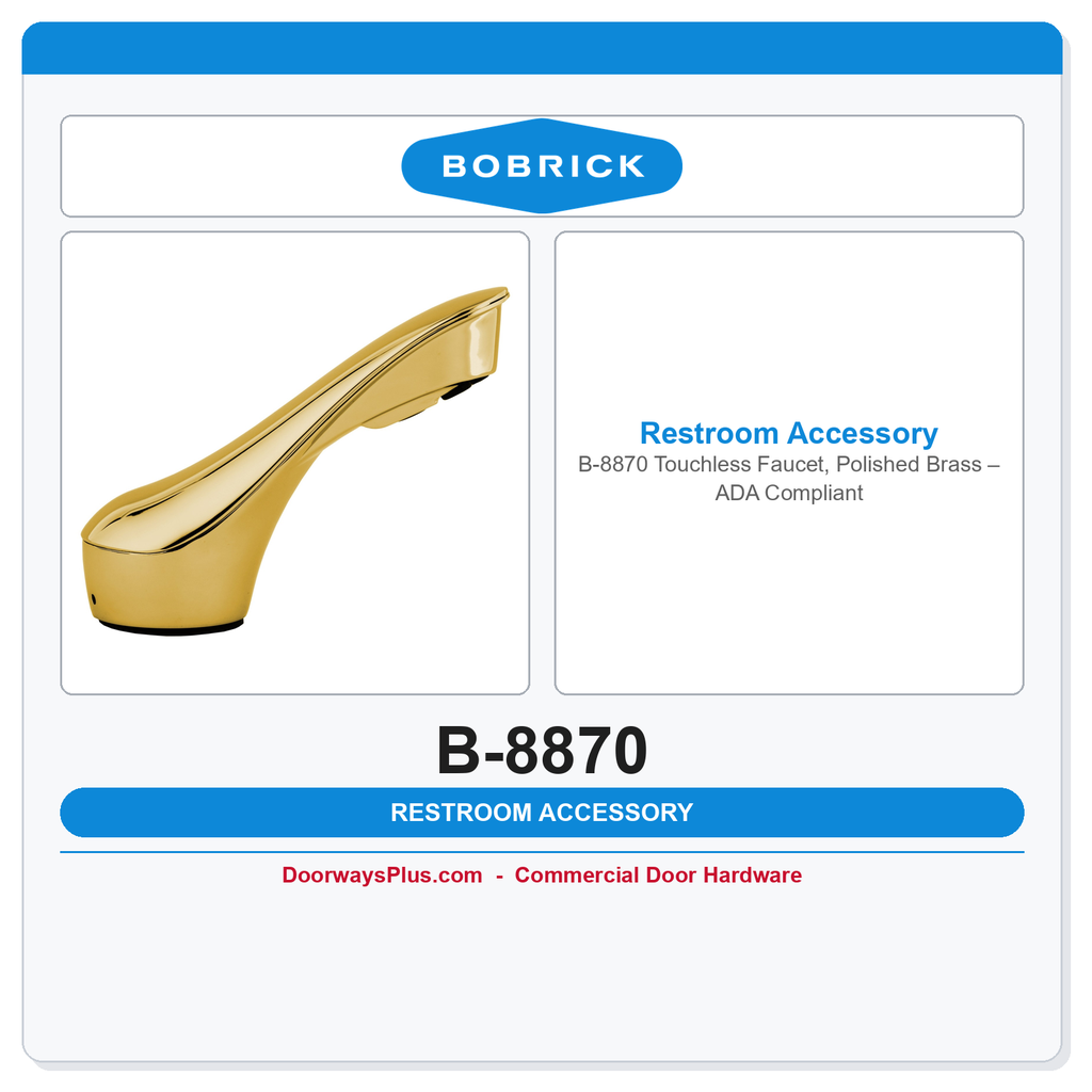 Bobrick B-8870 Touchless Faucet, Polished Brass – ADA Compliant