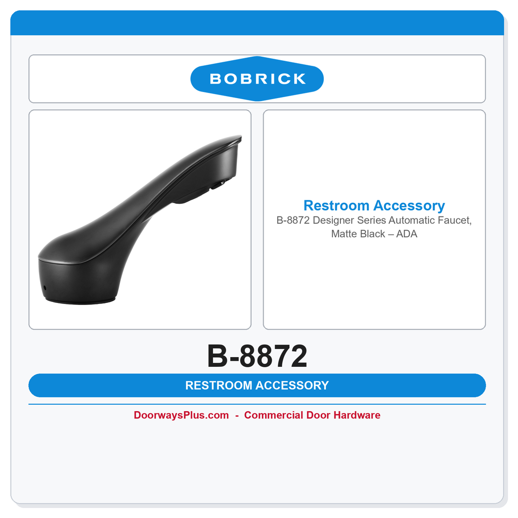 Bobrick B-8872 Designer Series Automatic Faucet, Matte Black – ADA
