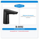 Bobrick B-8892 Designer Series Automatic Faucet, Matte Black