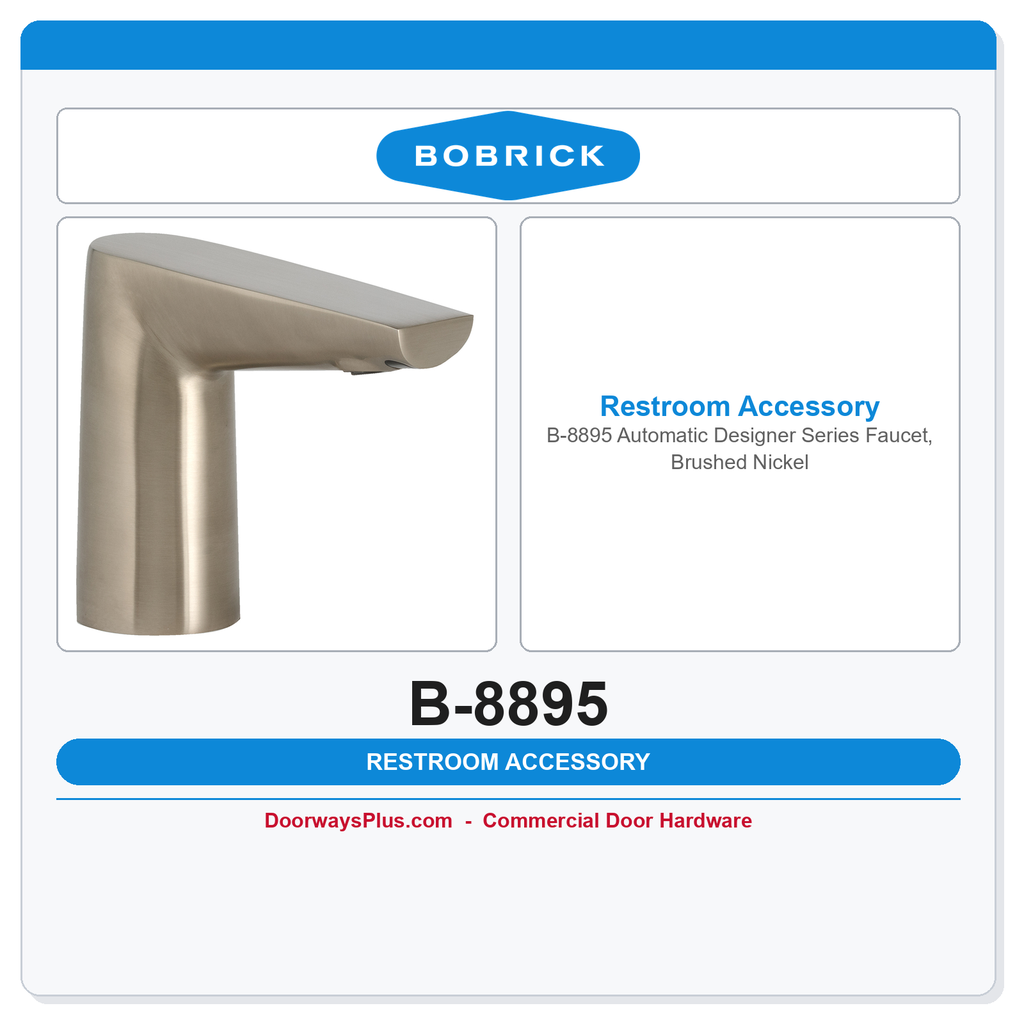Bobrick B-8895 Automatic Designer Series Faucet, Brushed Nickel