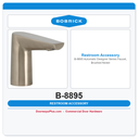 Bobrick B-8895 Automatic Designer Series Faucet, Brushed Nickel