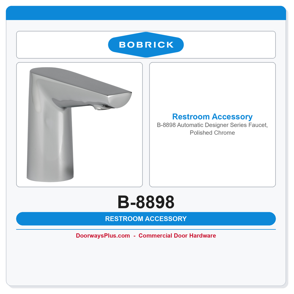 Bobrick B-8898 Automatic Designer Series Faucet, Polished Chrome