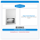 Bobrick B35903 Paper Towel Dispenser, Recessed B35903