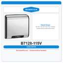 Bobrick B7128-115V B-7128-115V TrimDry Surface-Mount ADA Hand Dryer