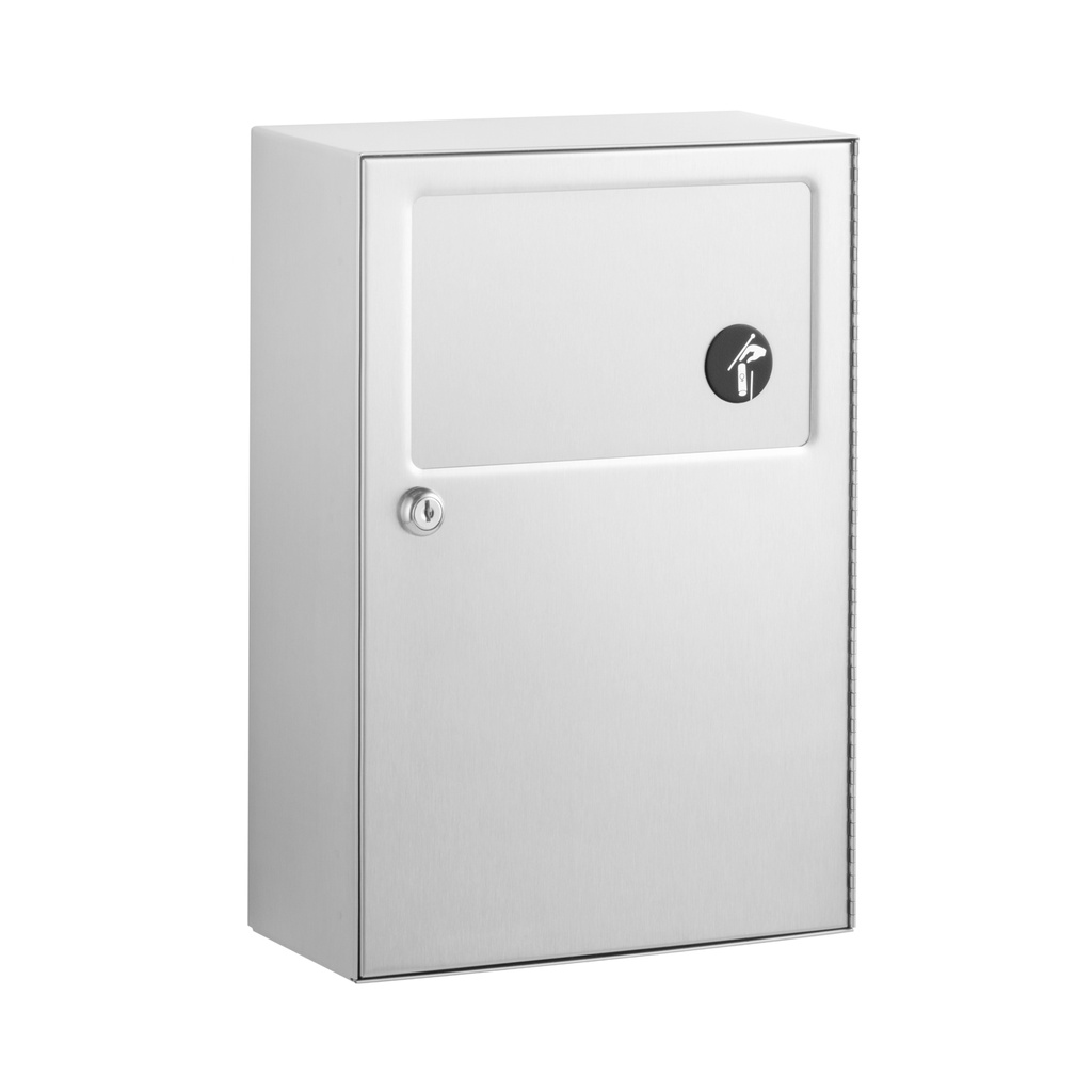 Bobrick B254 B-254 Surface-Mounted Sanitary Napkin Disposal, Satin Stainless, 1.3 Gal