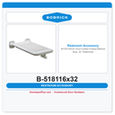 Bobrick B-518116x32 Vinyl-Coated Folding Bathtub Seat, 32" Healthcare
