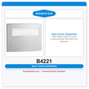 Bobrick B4221 B4221 B-4221 Contura Surface-Mounted Toilet Seat Cover Dispenser, Satin Stainless