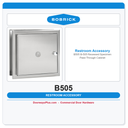 Bobrick B505 B-505 Recessed Specimen Pass-Through Cabinet | Satin Stainless