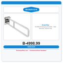 Bobrick B-4998.99 Swing-Up Grab Bar – Wall Mounted, Peened Grip