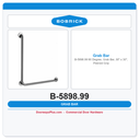 Bobrick B-5898.99 90 Degree, Grab Bar, 30" x 30", Peened Grip