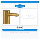 Bobrick B-900 Counter-Mounted Automatic Top-Fill Foam Soap Dispenser, Brushed Brass