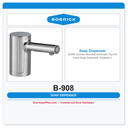 Bobrick B-908 Counter-Mounted Automatic Top-Fill Foam Soap Dispenser, Polished Chrome