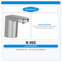 Bobrick B-968 Counter-Mounted Automatic Top-Fill Foam Soap Dispenser, Polished Chrome