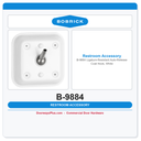 Bobrick B-9884 Ligature-Resistant Auto-Release Coat Hook, White