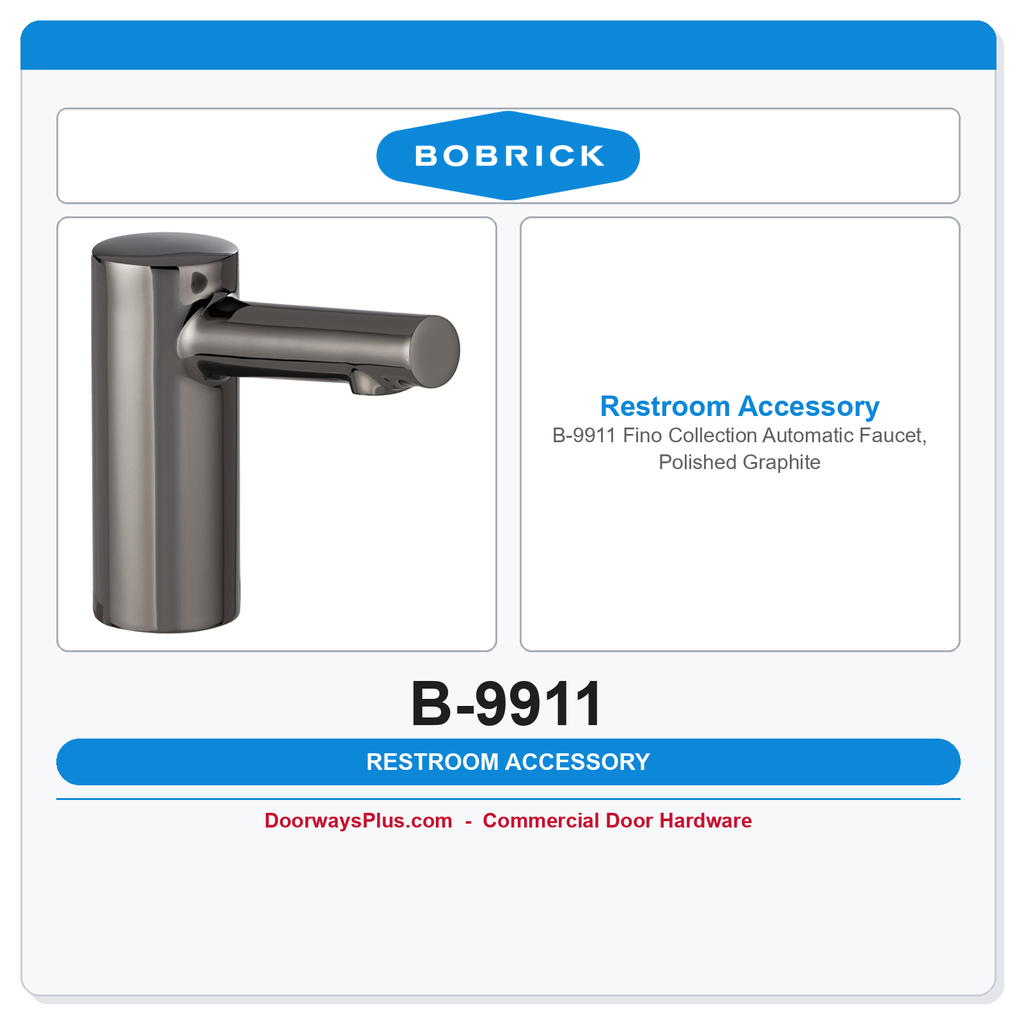 Bobrick B-9911 Fino Collection Automatic Faucet, Polished Graphite