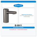 Bobrick B-9911 Fino Collection Automatic Faucet, Polished Graphite
