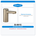 Bobrick B-9915 Fino Collection Automatic Faucet, Brushed Nickel