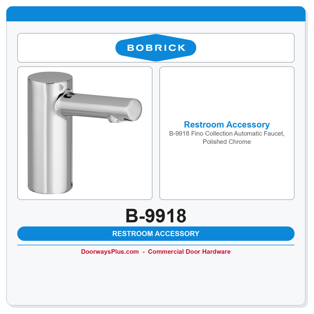 Bobrick B-9918 Fino Collection Automatic Faucet, Polished Chrome