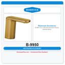 Bobrick B-9950 Fino Collection Automatic Faucet, Brushed Brass