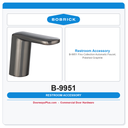 Bobrick B-9951 Fino Collection Automatic Faucet, Polished Graphite