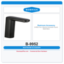 Bobrick B-9952 Fino Collection Automatic Faucet, Matte Black