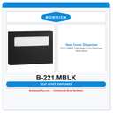 Bobrick B-221.MBLK Toilet Seat Cover Dispenser, Matte Black